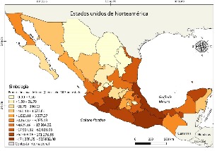 Mapa 2: Producción anual de
limón en México, 2005 (tons.)